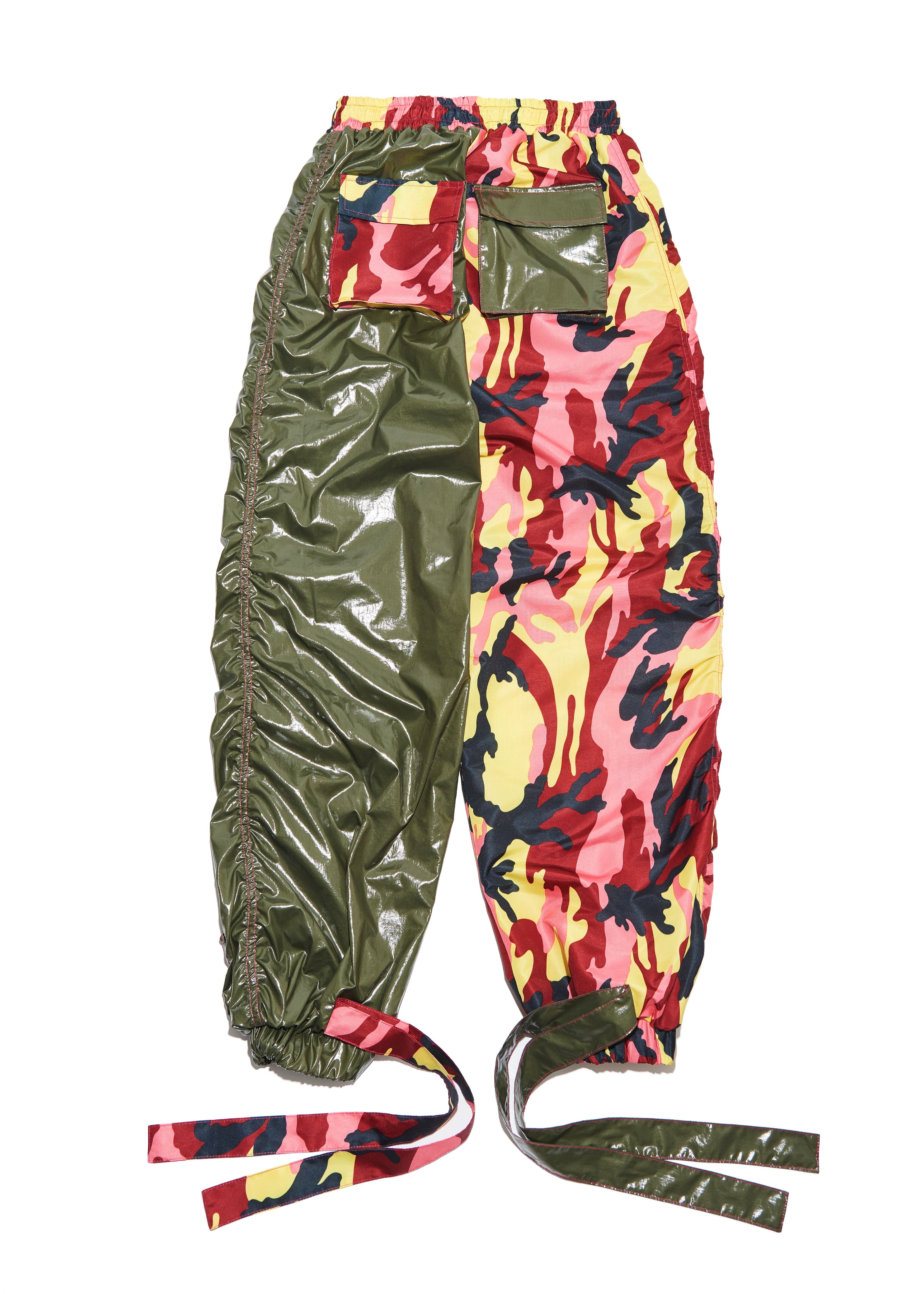 Color block camo pants deals